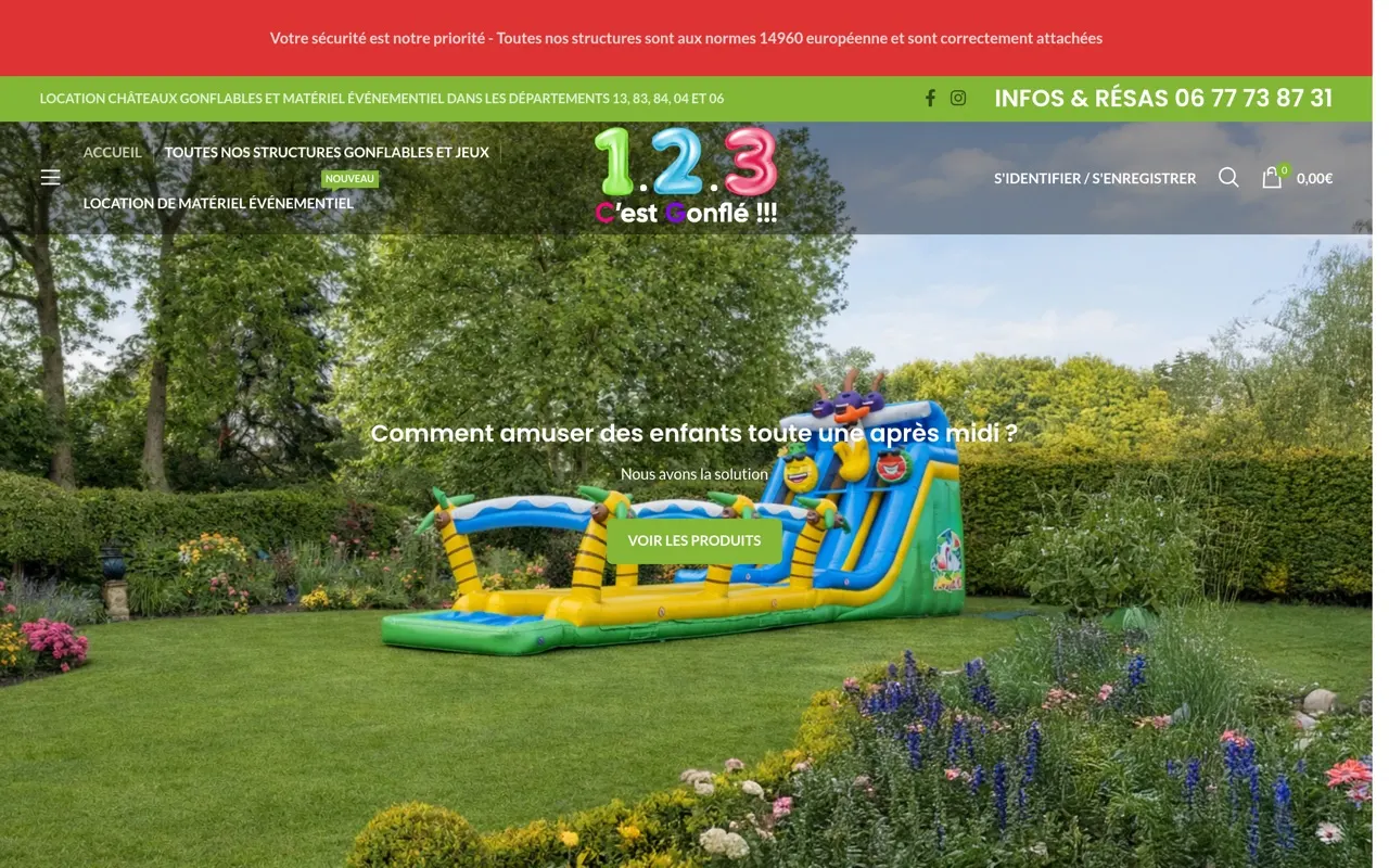 Aperçu du site 1, 2, 3 C'est Gonflé !
