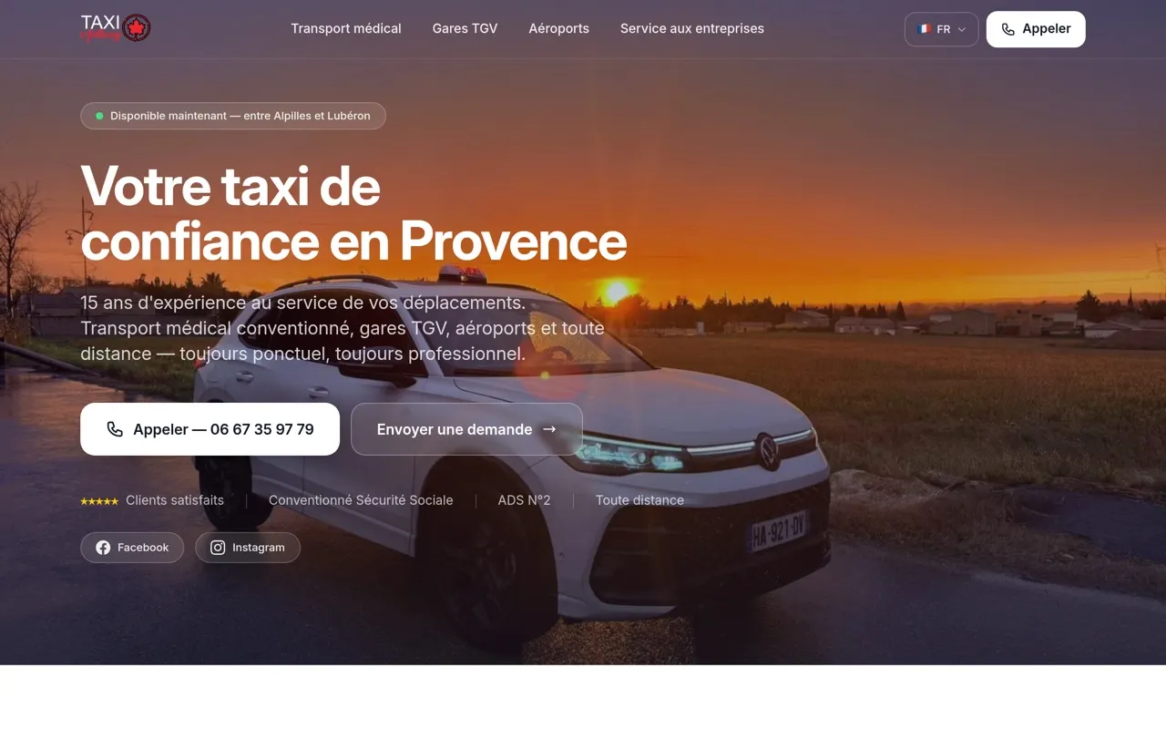 Aperçu du site Taxi Anthony